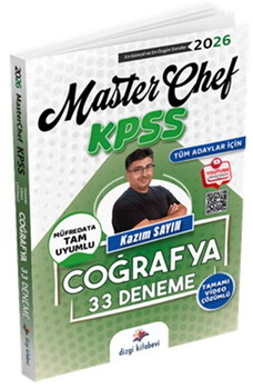  Dizgi Kitap 2026 Tüm Adaylar İçin MasterChef KPSS Coğrafya Tamamı Video Çözümlü 33 Deneme