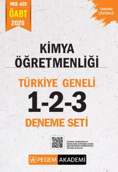 Pegem Yayınları 2026 MEB AGS ÖABT Kimya Öğretmenliği Tamamı Çözümlü Türkiye Geneli 1-2-3 Deneme Seti