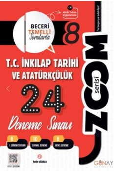  2024 Günay Yayınları 8. Sınıf T.C. İnkılap Tarihi Ve Atatürkçülük Zoom Serisi 24 li Branş Denemeler