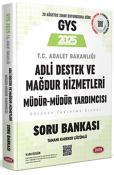  Data Yayınları GYS Adalet Bakanlığı Adli Destek ve Mağdur Hizmetleri Müdür ve Yardımcısı Soru Bankası