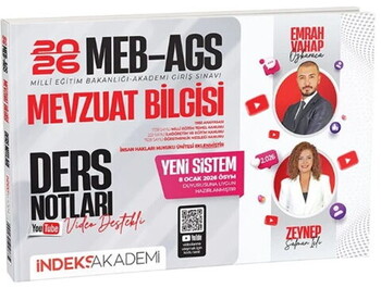  İndeks Akademi 2026 MEB AGS Mevzuat Bilgisi Video Ders Notları