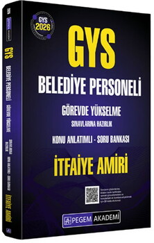  Pegem 2026 GYS Belediye Personeli İtfaiye Amiri Hazırlık Konu Anlatımlı Soru Bankası