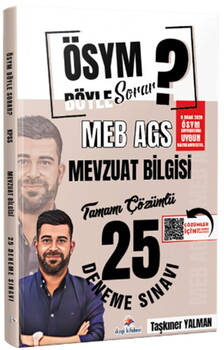  Dizgi Kitap 2026 MEB AGS Mevzuat Bilgisi Tamamı PDF Çözümlü 25 Deneme Sınavı