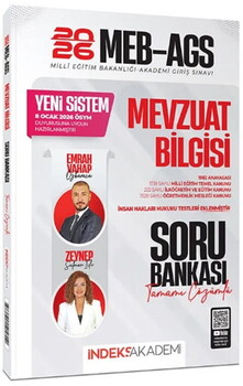  İndeks Akademi 2026 MEB AGS Mevzuat Bilgisi Soru Bankası