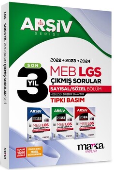  Marka Yayınları 8. Sınıf LGS Son 3 Yıl ARŞİV Serisi Tıpkı Basım Fasikül Fasikül Çıkmış Sorular Tamamı Video Çözümlü