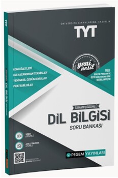  Pegem Yayınları  TYT Dil Bilgisi Tamamı Çözümlü Soru Bankası