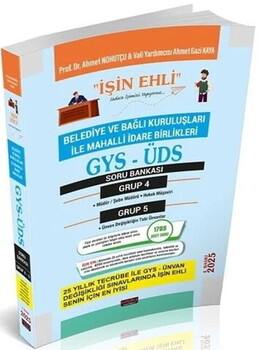  Savaş Yayınları 2025 GYS ÜDS Belediye ve Bağlı Kuruluşları Mahalli İdareler Grup 4-5 Soru Bankası