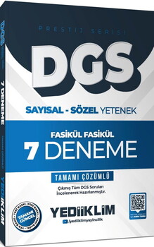 Yediiklim  2026 DGS Prestij Serisi Sayısal Sözel Yetenek Tamamı Çözümlü Fasikül Fasikül 7 Deneme