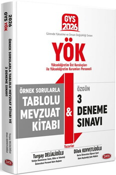  Data Yayınları 2026 YÖK Üst Kuruluşları ile YÖK Personeli GYS Örnek Sorular Tablolu Mevzuat Kitabı ve 3 Deneme