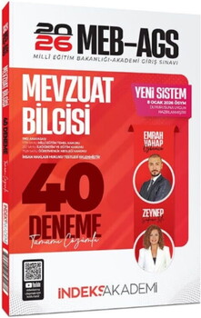 İndeks Akademi 2026 MEB AGS Mevzuat Bilgisi 40 Deneme