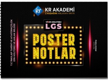  KR Akademi 8. Sınıf LGS İnkılap Tarihi ve Atatürkçülük Din Kültürü ve Ahlak Bilgisi Poster Notları