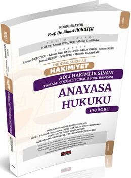  Savaş Yayınları Orijinal Sorular HAKİMİYET Adli Hakimlik Sınavı Anayasa Hukuku Çıkmış Soru Bankası