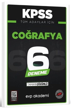 EVP Akademi KPSS Tüm Adaylar İçin Coğrafya 6 Deneme
