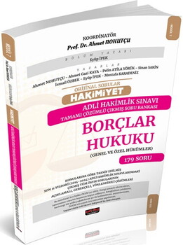  Savaş Yayınları Orijinal Sorular HAKİMİYET Adli Hakimlik Sınavı Borçlar Hukuku Çıkmış Soru Bankası