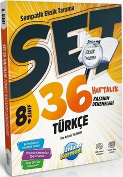  Ünlüler Yayınları 8. Sınıf Türkçe SET 36 Haftalık Kazanım Denemeleri