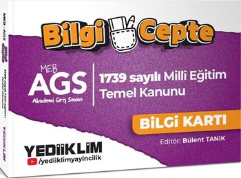  Yediiklim  MEB AGS Bilgi Cepte 1739 Sayılı Milli Eğitim Temel Kanunu Bilgi Kartı Soru Cevap