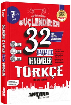Ankara Yayıncılık 7. Sınıf Türkçe 32 Hafta Güçlendiren Denemeleri