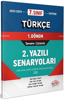  Editör Yayınları 7. Sınıf Türkçe 1. Dönem Ortak Sınav 2. Yazılı Senaryoları Tamamı Çözümlü