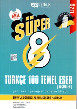  Nitelik Yayınları 8. Sınıf Süper Türkçe 100 Temel Eser Yeni Nesil Paragraf Deneme Kitabı
