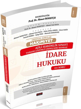  Savaş Yayınları Orijinal Sorular HAKİMİYET Adli Hakimlik Sınavı İdare Hukuku Çıkmış Soru Bankası