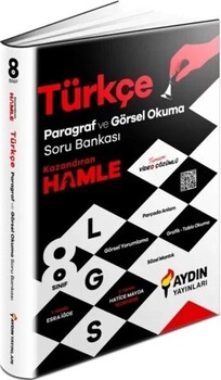  Aydın Yayınları 8. Sınıf LGS Türkçe Paragraf ve Görsel Okuma Soru Bankası Video Çözümlü