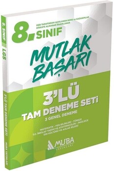  Muba Yayınları 8. Sınıf LGS Mutlak Başarı 3 lü Tam Deneme Seti