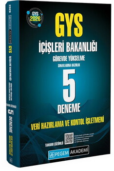 Pegem Akademi 2026 GYS İçişleri Bakanlığı Veri Hazırlama ve Kontrol İşletmeni 5 Deneme