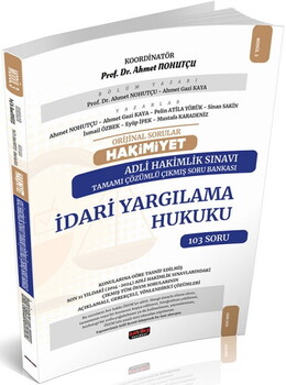 Savaş Yayınları Orijinal Sorular HAKİMİYET Adli Hakimlik Sınavı İdari Yargılama Hukuku Çıkmış Soru Bankası