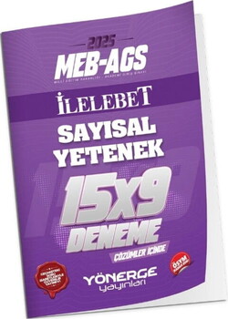  Yönerge Yayınları 2025 MEB AGS Sayısal Yetenek İLELEBET 15 x 9 Deneme