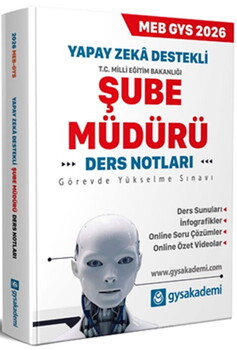  GYSAkademi Yayınları GYS MEB Yapay Zeka Destekli Şube Müdürü Ders Notları