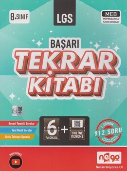  Nego Yayınları 8. Sınıf LGS Başarı Tekrar Kitabı