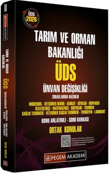  Pegem Akademi 2026 ÜDS Tarım ve Orman Bakanlığı Ünvan Değişikliği Sınavlarına Hazırlık Ortak Konular Konu Anlatımlı Soru Bankası