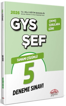 Editör Yayınları 2026 Milli Eğitim Bakanlığı Şef GYS Tamamı Çözümlü 5 Deneme Sınavı