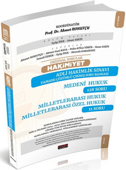  Savaş Yayınları Orijinal Sorular HAKİMİYET Adli Hakimlik Sınavı Medeni Hukuk Milletlerarası Hukuk Çıkmış Soru Bankası