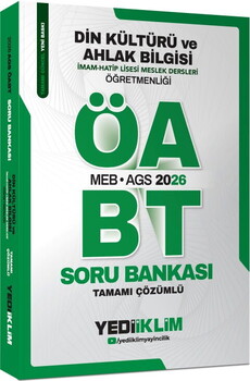 Yediiklim 2026 MEB AGS ÖABT Din Kültürü Ve Ahlak Bilgisi Öğretmenliği  Tamamı Çözümlü Soru Bankası